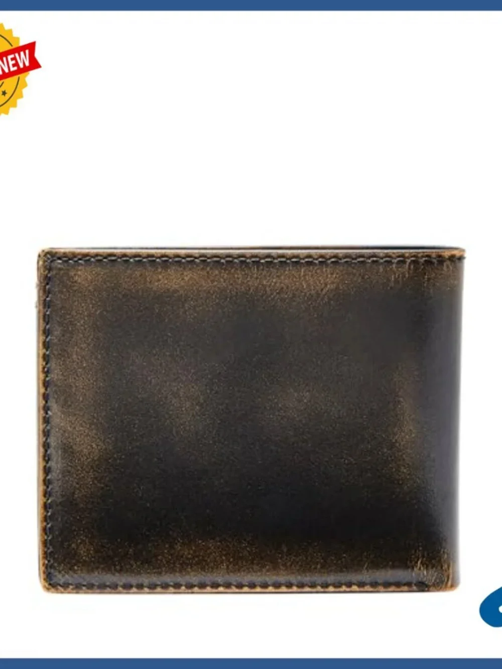 Men's Genuine Leather Bifold Wallet with RFID Protection and Flip ID